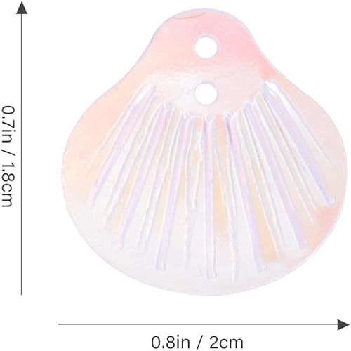 Miniatura 2 de Amosfun 1 juego de conchas de lentejuelas de concha para manualidades con 2 agujeros DIY para apliques de costura adorno, aretes, accesorios de ropa
