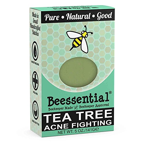 Beessential All Natural Tea Tree Small Batch Bar Soap – Great for Men, Women, and Children – Paraben Free – Made in the USA – 5 Oz.