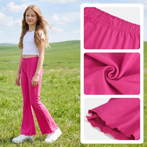 Image of ZukoCert Girls Flare Leggings, Mid Waist Bell Bottom Pants for Kids, Kids Flare Pants Size 4-13Y