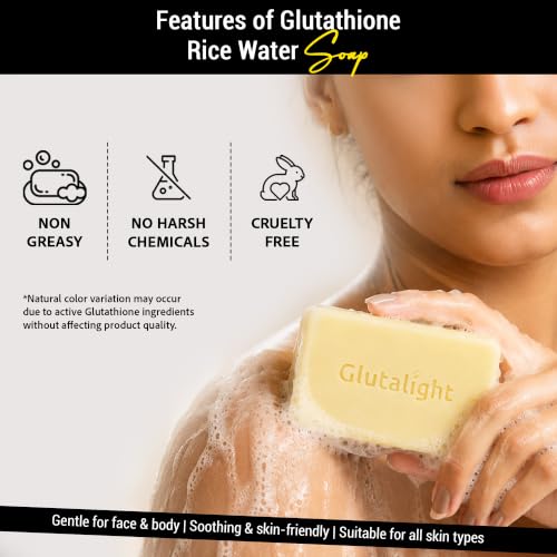 Image of Glutalight Glutathione Rice Water Soap - Korean Skincare, Pack of 3