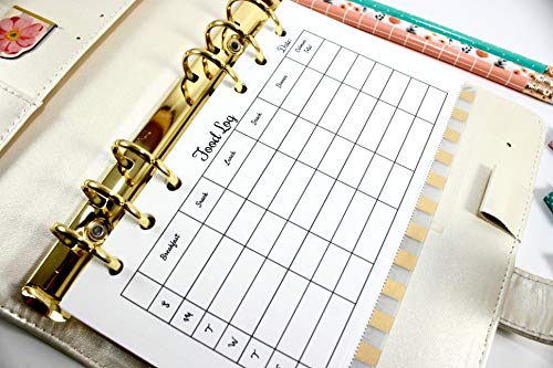 Personal Size Food Log Fits With Kate Spade Personal Planner, Filofax Personal, Color Crush Personal Size And Other Personal Size Planner #TOP2