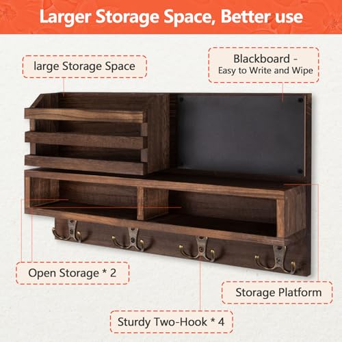 Key-Holder-for-Wall-Wall-Mounted-Mail-Holder-Wooden-with-Shelf-3-Liquid-Chalks-Chalkboard-Mail-Sorter-Organizer-Rustic-Home-Decor-Entryway-Living-Room-1598W-x-91H-x-33D-Brown