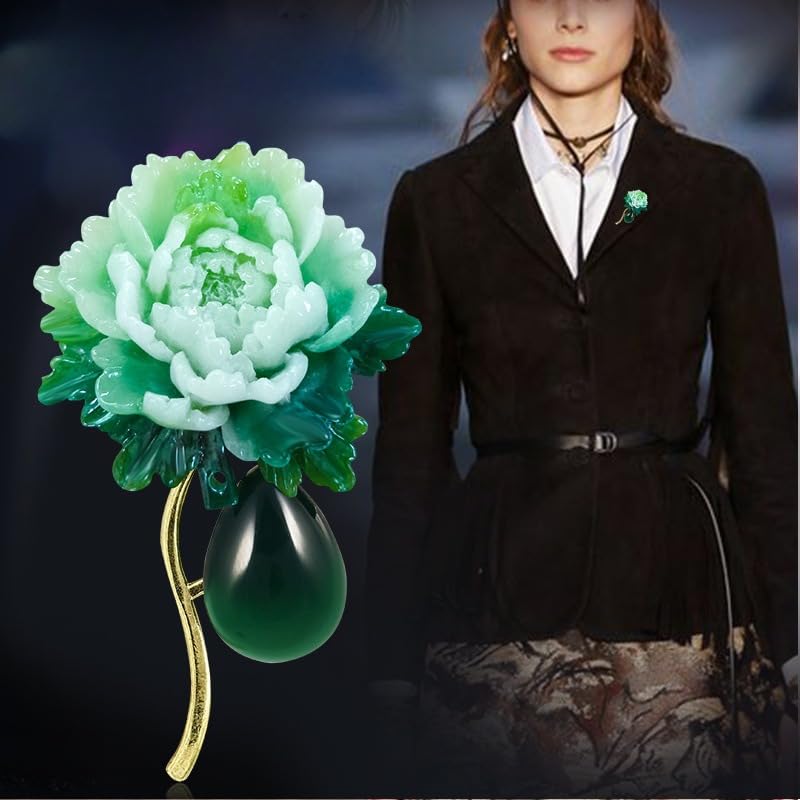 Image of 2 Pieces Fashion Ballerina&Violin&Cherry Blossom&Pipa&Peony Flower Brooch Woman High-end Artistic Temperament Pin Personality Cute Suit Coat With Accessories