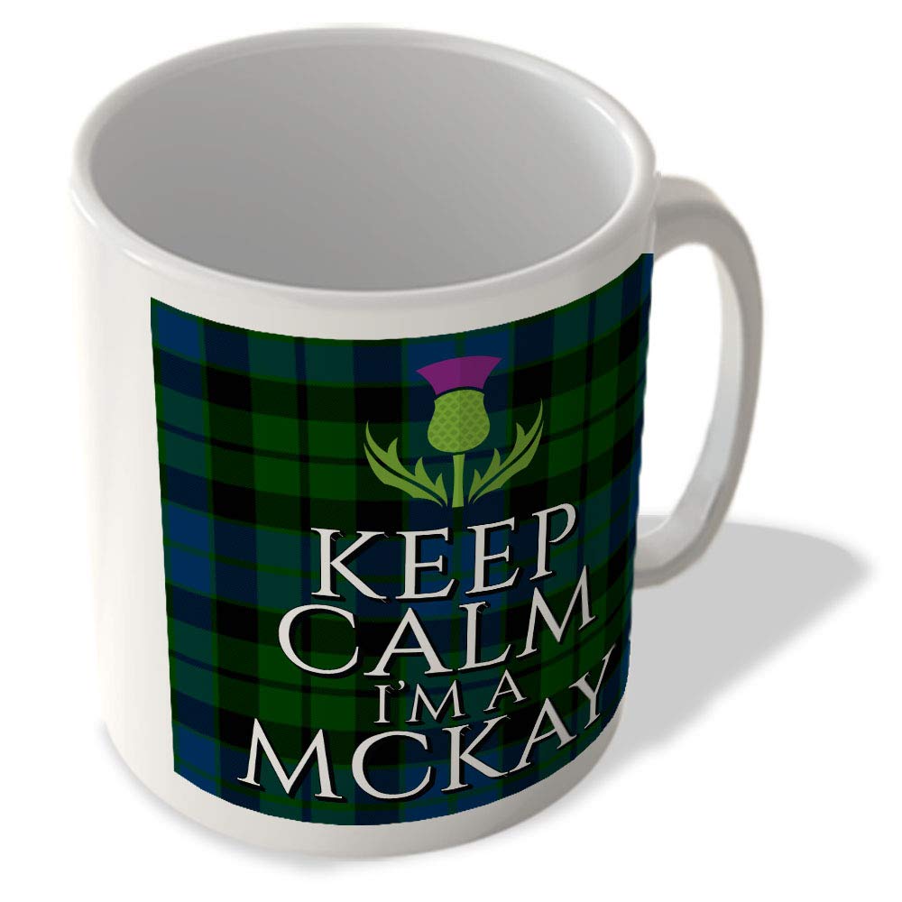 McMug - Keep Calm I'm a McKay - McKay Modern Tartan - (Thistle) - Scottish Mug, Ceramic, 11fl.oz.