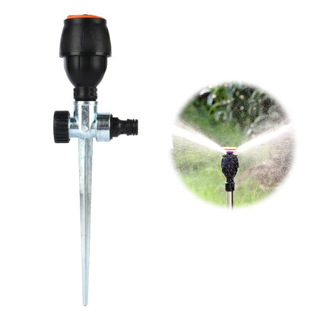 Rotating Tripod Sprinkler for Yard Large Area, 360 Degree Automatic Rotating Irrigation Watering Sprinklers System, Telescoping Impact Tripod Sprinkler for Yard Garden Lawn (C)