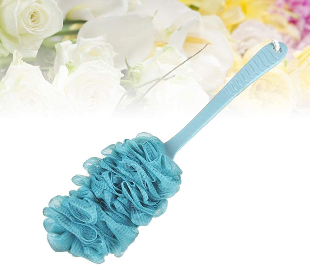 Szczotka do kąpieli z gąbką z uchwytem do kąpieli Długi złuszczający szczoteczka do kąpieli Body Washin (niebieski) Szczotki do kąpieli i ciała