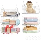 Jautokerdar Estantes colgantes de armario de 3 niveles con divisor,