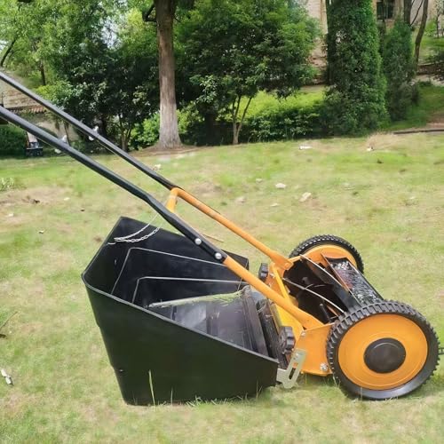 Tondeuse à gazon manuelle compacte à pousser avec bac et lames en acier - 8