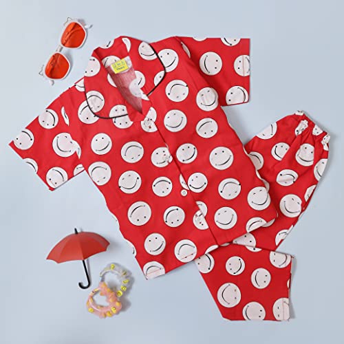 Image of A Little Swag Soft Cotton Printed Night Dress Night Suit Sleepwear Nightwear Set Unisex Kids Wear