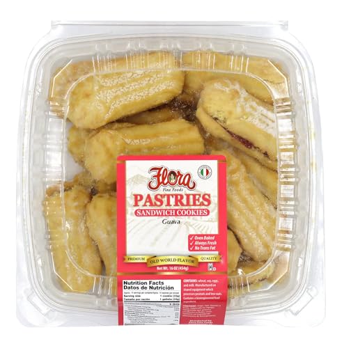 Italian Pastries Guava Sandwich Cookies - Sweet filled with fruit jelly Guava Marmalade (Single Box)