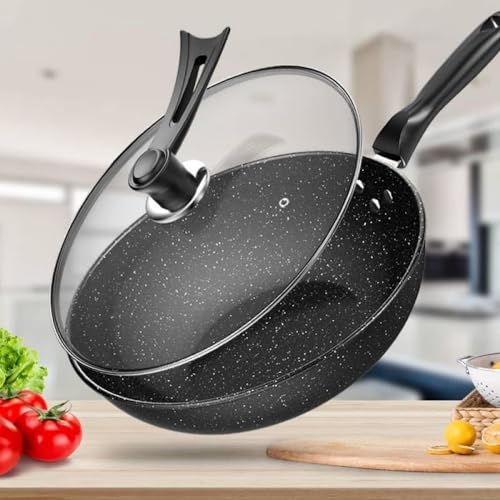 Wok con base plana antiadherente 28 cm recubrimiento granito miniatura 4