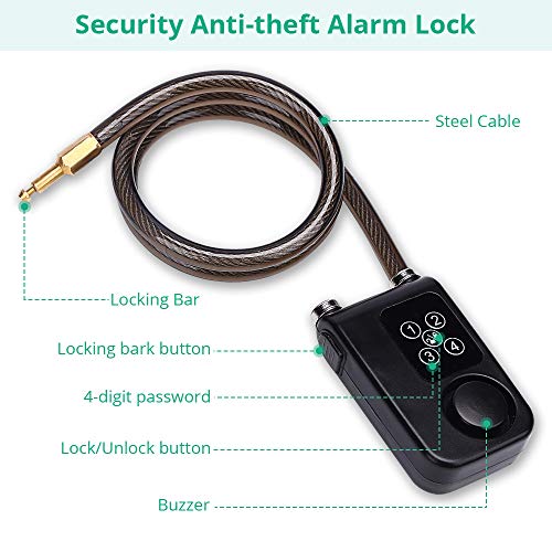 Wsdcam WSDUS0314-LOCK ALARM Bike Lock Alarm With Remote Universal Security Alarm Lock System Anti-Theft Vibration Alarm thumb #5