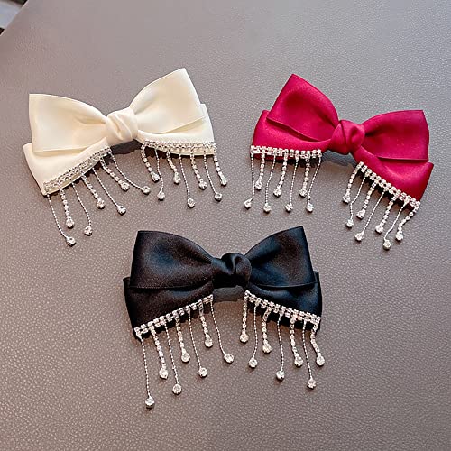 3 pzas Pinzas de Pelo con Lazos de Cristal para Mujeres miniatura 2