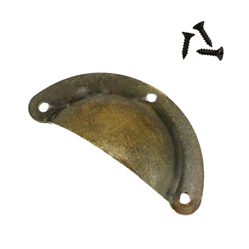 Poignées de tiroir vintage coquillage métal pour meuble et penderie