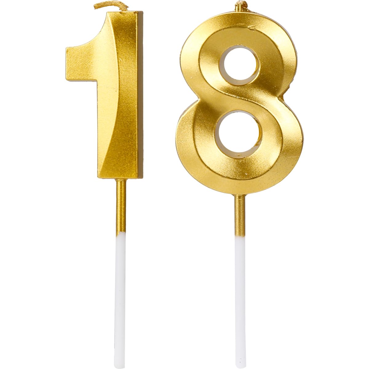 Gladfresit Gold Digital Number Candles - Smokeless, Environmental Protection For 18Th Birthday Cake