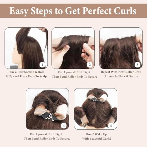 Image of Heatless Hair Curler (3 Sets), Flexible Curling Rod with Hook, Satin Rollers for All Hair Types, No Heat Curls to Sleep for Curl Rods, Heatless Curls Overnight Hair Curlers, Heatless Curls for Blowout Hair. (PACK OF 1)