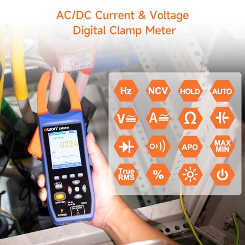 Image of OWON Digital Clamp Meter with 2.8-inch IPS LCD Display, AC /DC Oscilloscope Function 3 in 1, 20000 Count True RMS Auto-ranging Current Meter, Bluetooth Current Meter and Oscilloscope