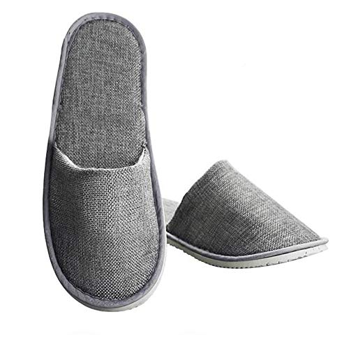 JIAJIALIN 10 Pairs Disposable Slippers for Hotel Guest Travel Spa, One Size Closed Toe Slippers for Women and Men 11 in/28cm