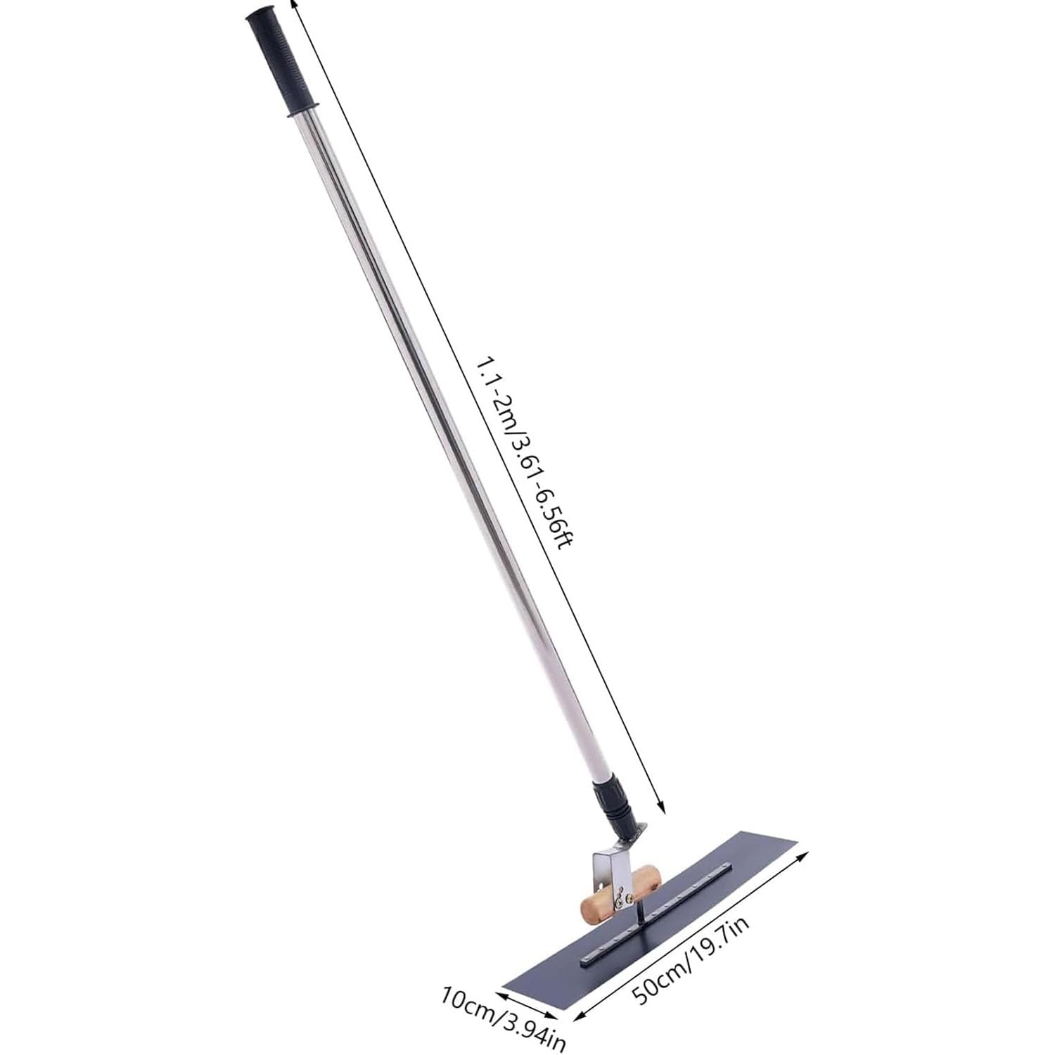 50 x 10 cm, paleta de hormigón y flotador de toro, soporte ajustable, herramientas de acabado de hormigón, barra de extensión ajustable de 1,1 a 2 m, longitud de la placa de deslizamiento de 50 cm