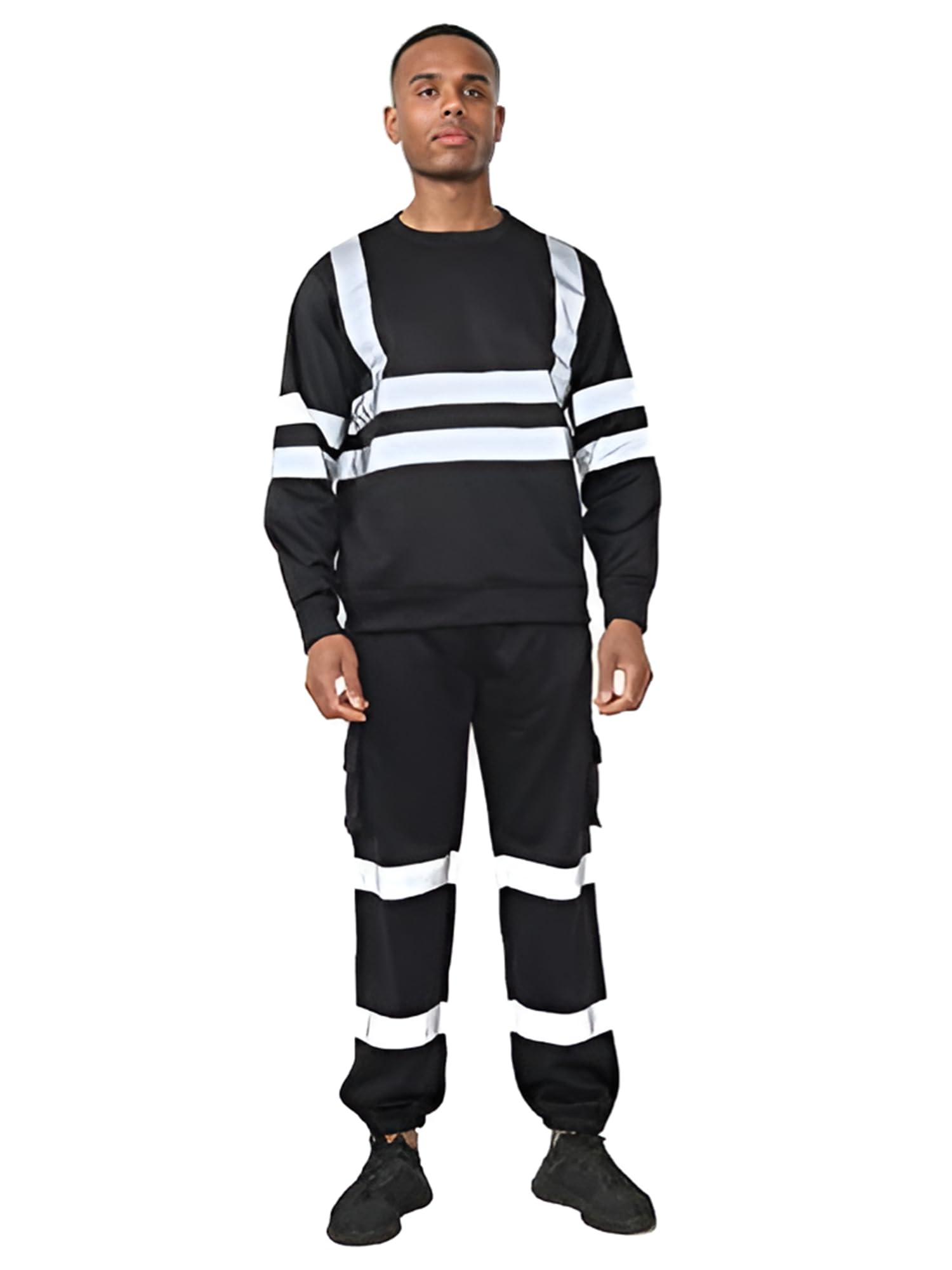 kraftd Mens Hi Vis Hoodie High Viz Hooded Sweatshirt Workwear Hoody With Reflective Tape — view 10