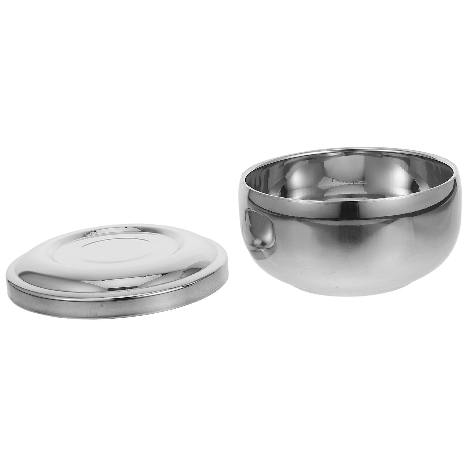 Tazón de afeitar compacto de acero inoxidable que mantiene la espuma
