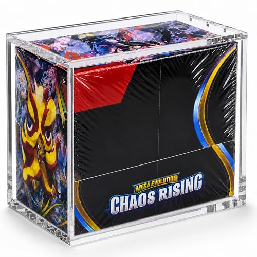 PKMN Booster Box Acrylic Display Case, 5mm Clear Magnetic Top Lid