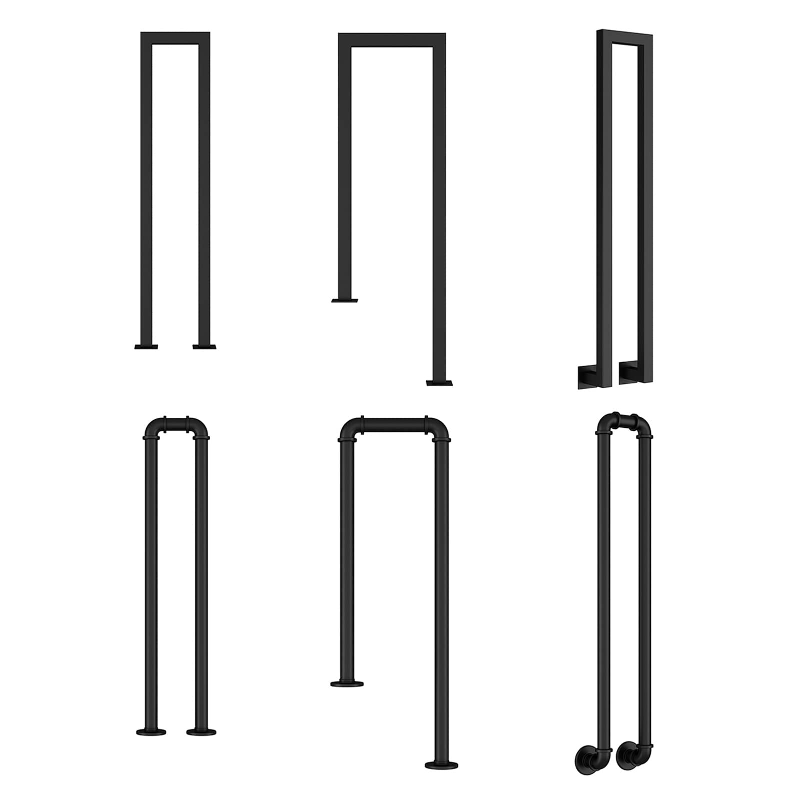 Meiiron D Stair Handrails For Indoor Outdoor Steps, Heavy Uty U-Shape Grab Industrial Wrought Iron Ecking Railing, Staircase Railing For Garage, Porch, Garden, Yar - Black ( Color : Size : 55Cm(1.8Ft) )