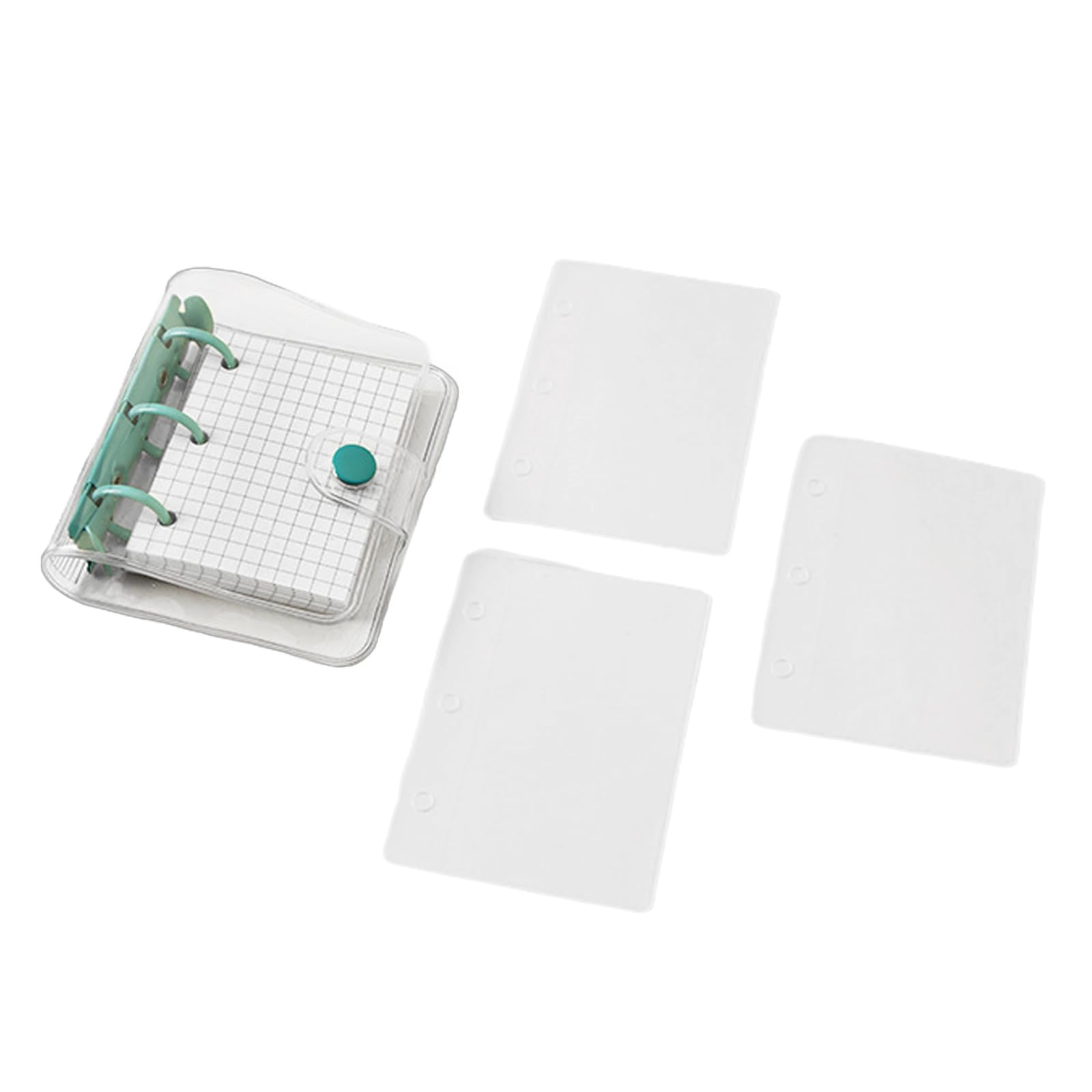 3 Ring Binder Notebook 3 Binder Pockets 80 Sheets Graph Paper, Small Notebook Planner Memo Pad Pocket Journal Notebook