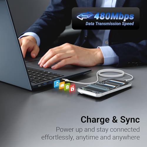 Image of Zebronics Type C - Type C Cable, 60 Watts, Upto 480Mbps Data Sync, Fast Charging, 1 M, Compatible with iPhone 15 & 16 Series, iPad, MacBook, Samsung, Android (Wattz 60CC6, White)
