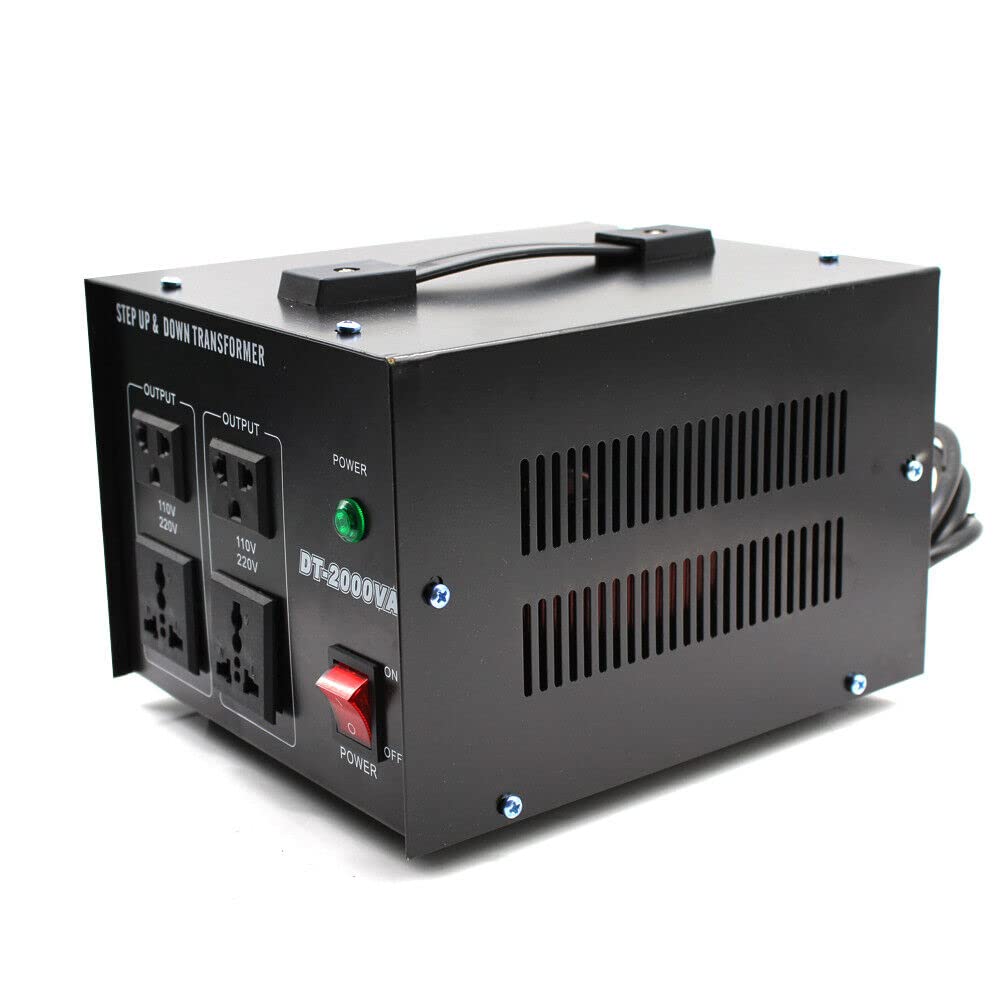 DT-2000VA - Transformador de tensión convertidor de corriente step-up/down, convertidor de voltaje de 220 V a 110 V