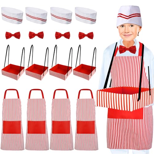 SATINIOR 16 Pcs Kids Waiter Costume Halloween Carnival Cosplay