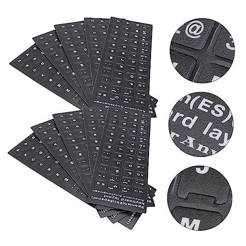 Pegatinas para teclado de portátil POPETPOP, protector multilingüe de PVC mate, 10 piezas 4