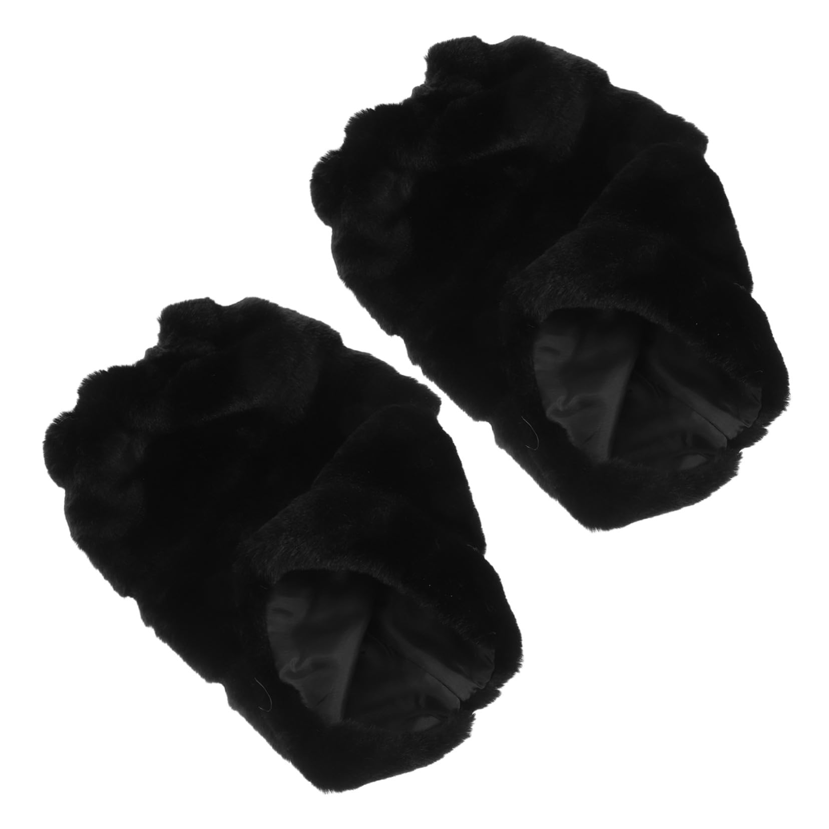 Abaodam Calentadores de Piernas para Mujer 30cm 1 Par Piel Sintética Negro