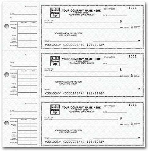 3 Ring Check Binder - For Home Accountant & End-Stub Deskbook Checks - Fits 3-On-A-Page Business Checks With Side-Tear Vouchers, Can Hold 250 Checks, Vinyl Leather Cover - 11 1/4"X9" #TOP1