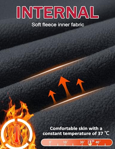 MAGCOMSEN Men's Winter Snow Ski Pants Fleece Lined Water Resistant Insulated Work Outdoor Hiking Snowboard Pants 4 Pockets4