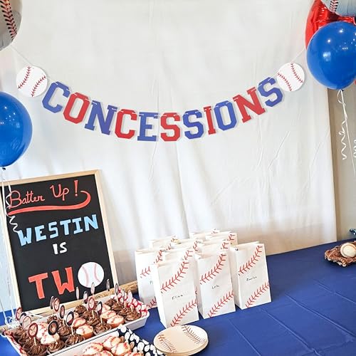 Image of Baseball Concessions Banner,Baseball First /1st Birthday Decoration