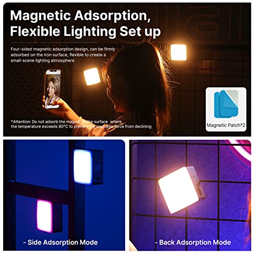Ulanzi Vl49 Pro Rgb Video Light, Mini Rechargeable Led Camera 360° Full Color Portable,2500-9000K Dimmable Led Panel Lamp W Lcd Display,Photography Lighting Support Magnetic Attraction #TOP2