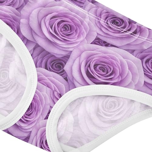 Vivid Flowers Purple Floral Girls Underwear Toddler 2t Cotton Little Girl Panties Artistic Kids Briefs Undies4