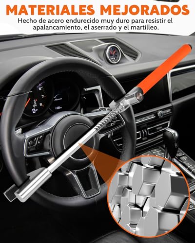 Bloqueo antirrobo coche Tevlaphee universal ajustable en color naranja con 3 llaves de seguridad 5
