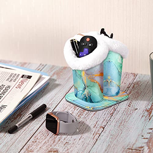 Image of FINTIE Plush Lined Double Eyeglasses Holder with Magnetic Base, Glasses Stand Case Organizer for Desk, Nightstand, Office