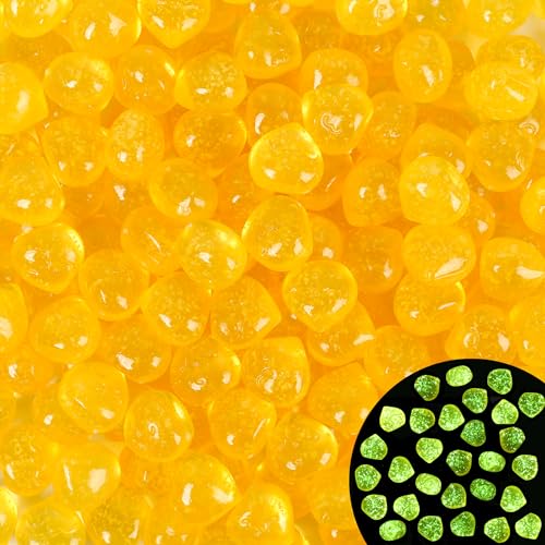 100pc Sparkling Glow Stones Glow in The Dark Rocks Glow in The Dark Stones for Outdoor Walkways Garden Sidewalks Landscape(Orange)