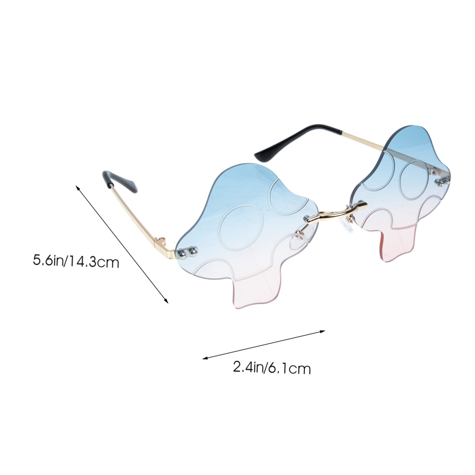 Beavorty 1 Pair Frameless Mushroom Sunglasses Vintage Rimless Eyewear for Men Photo Props