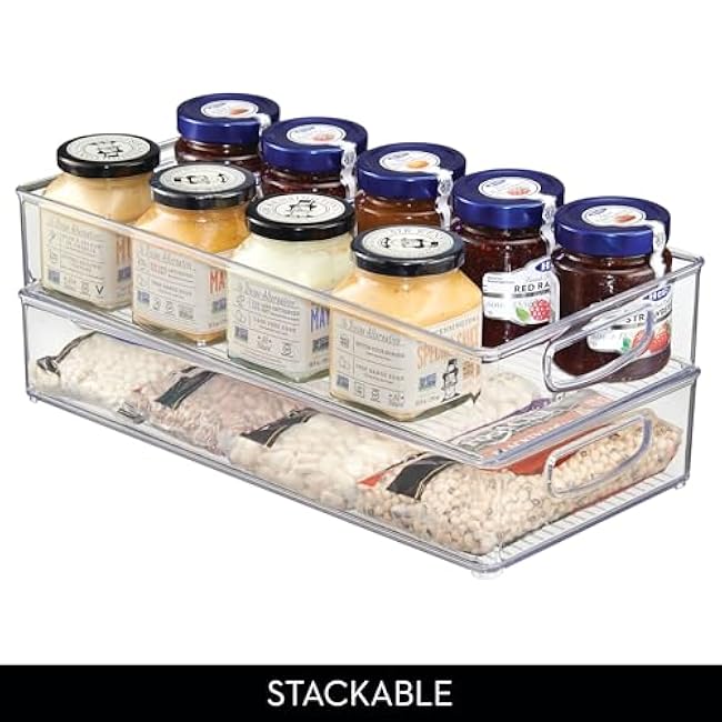iDesign Stackable Storage Bin - Organizer Bins for Pantry, Fridge, or Freezer, Clear, Made in USA