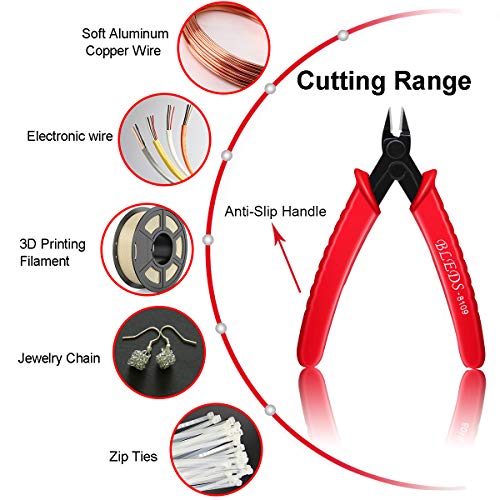 Flush Cutter, Wire Cutters, Bs-8109 Soft Wire Cutter Pliers Precision Micro Cutter Anti-Slip Flush Cutter For Electronics Aluminum Jewelry 3D Printing Copper Wire Cables Floral #TOP5
