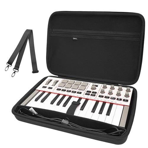 Musiin Étui de clavier MIDI en velours premium compatible avec MPK Mini IV, Arturia MiniLab 3, MiniLab MkII 25 Slim, housse de clavier, étui pour contrôleur...