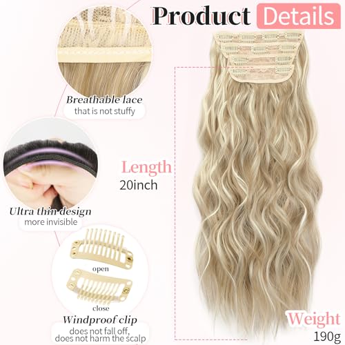 Image of KooKaStyle Wavy Thick Clip in Hair Extensions 20 inch Beach Blonde