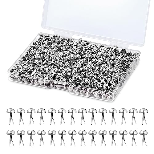 Johotone Mini Brads Encuadernadores de Metal Redondos Brads para Arte de Papel Decoración DIY Herramienta Scrapbooking 6mm 500 Piezas Plata