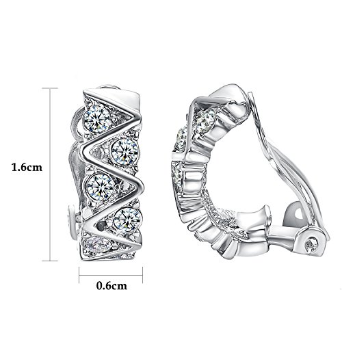 Yoursfs diamante orecchini a clip Simple Crystal