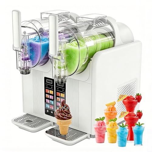Machine à Granita Et à Glace Molle 2 En 1, Avec 7 Programmes Prédéfinis Et écran LED, Grande Capacité De 140 Oz, Autonettoyante, Pour Margaritas,...