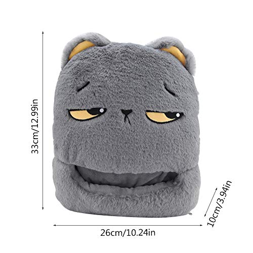 Calentador de pies USB Tyenaza, zapatillas eléctricas calientes con diseño de dibujos animados, para uso en casa, oficina y viajes (gris) miniatura 2
